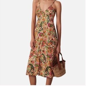 ba&sh Baila Dress midi length floral paisley print